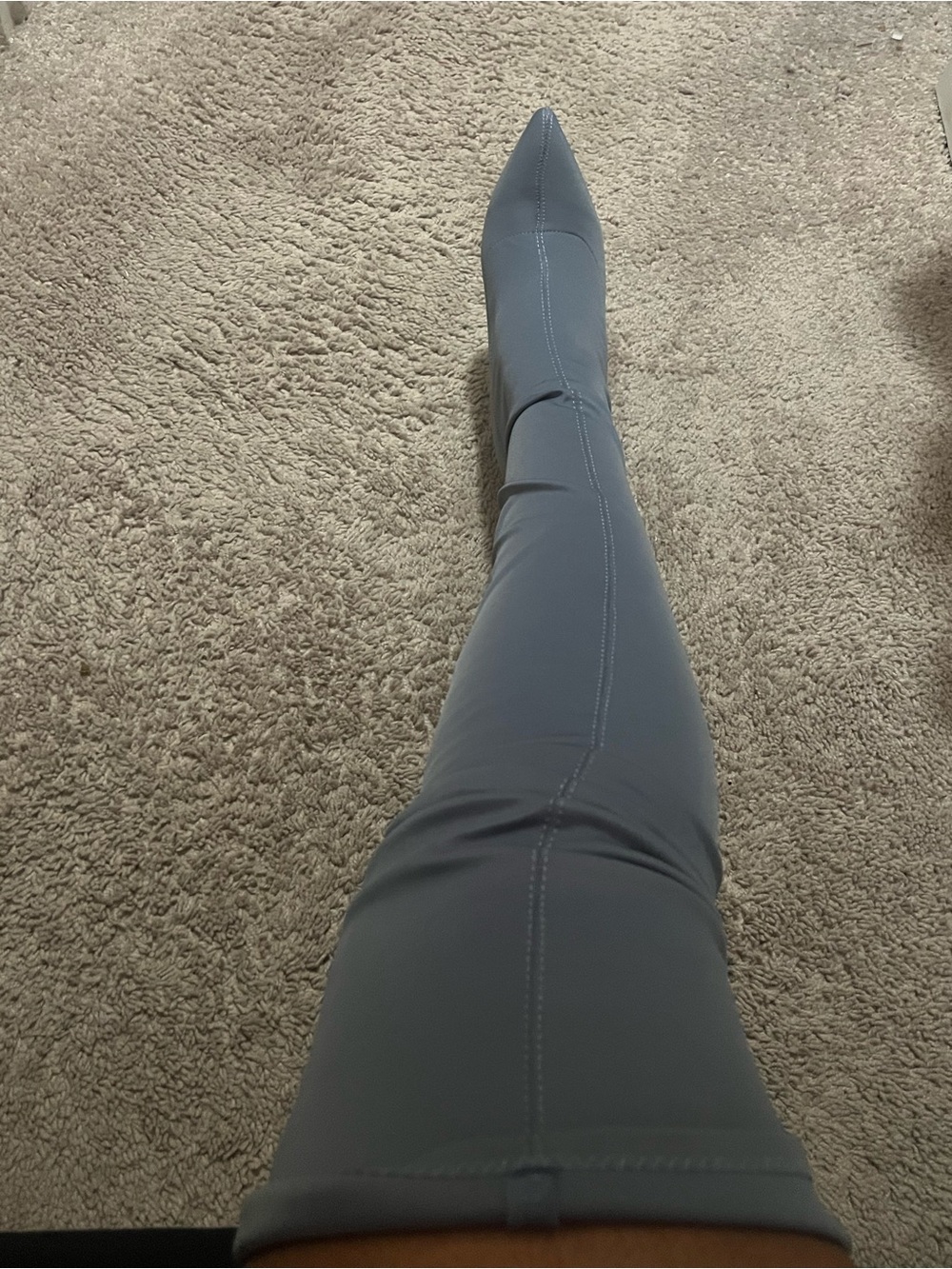 Fashion Nova Thigh High Light Blue Seam Detail